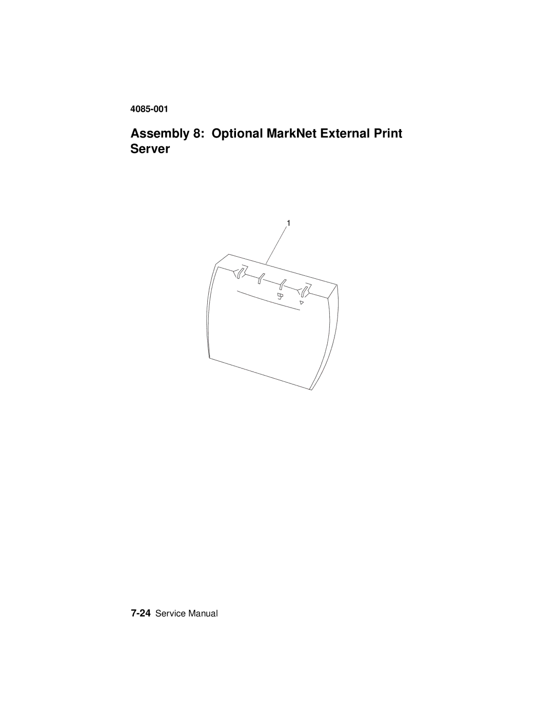 Lexmark J110, Printer manual Assembly 8 Optional MarkNet External Print Server 