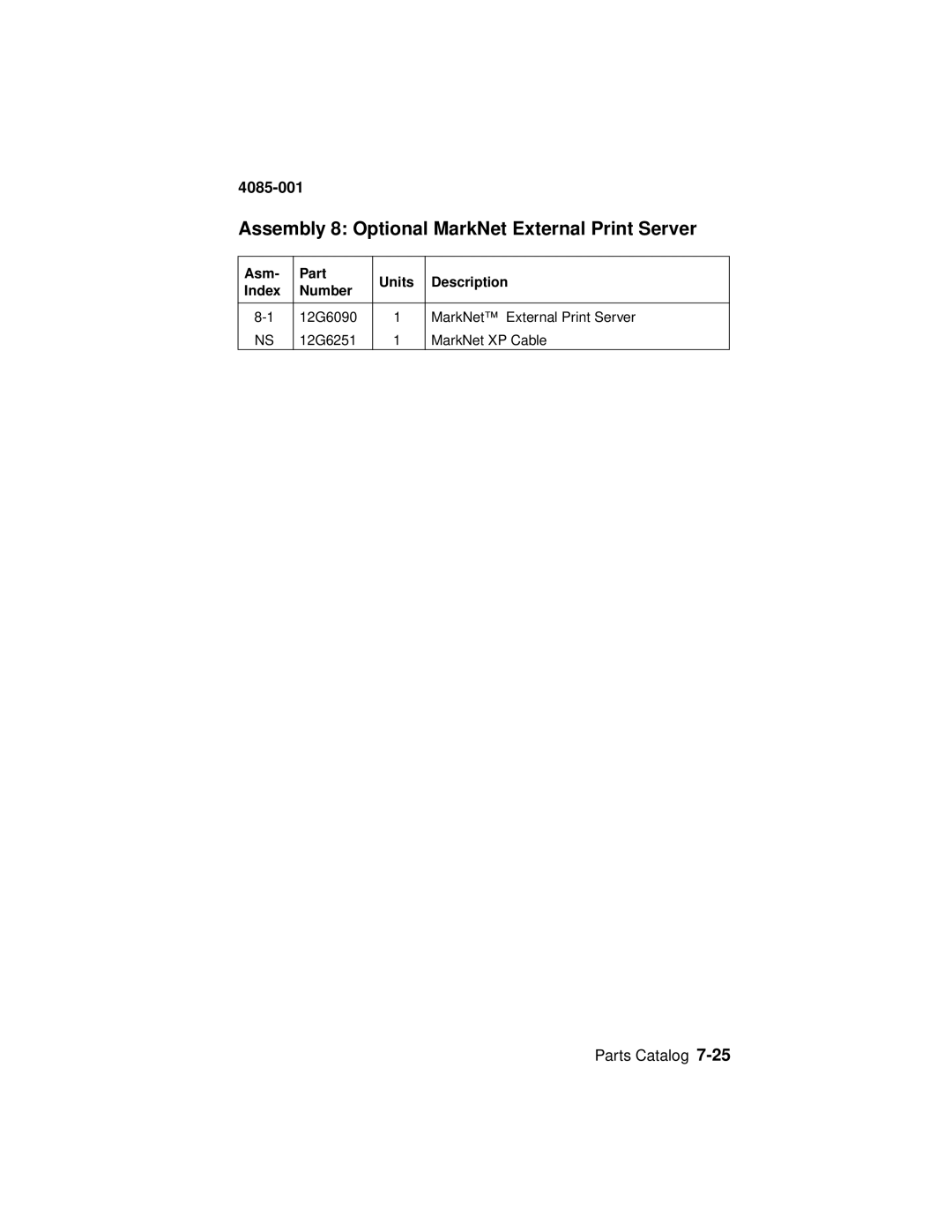 Lexmark Printer, J110 manual Assembly 8 Optional MarkNet External Print Server 