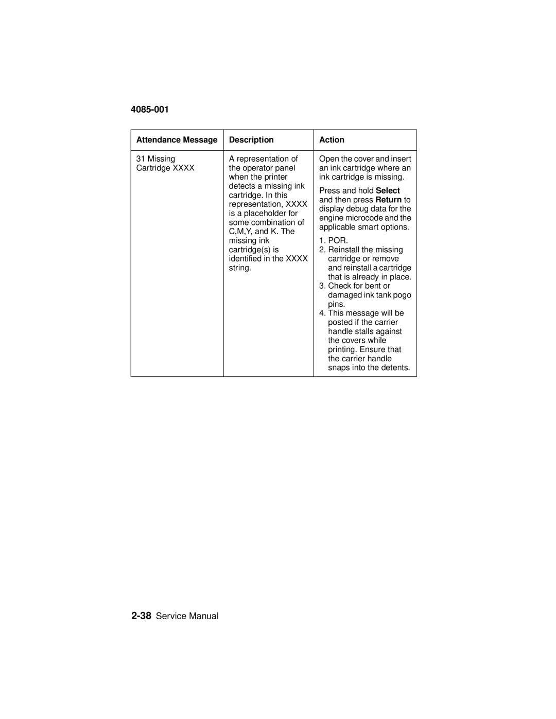 Lexmark J110, Printer manual 4085-001 