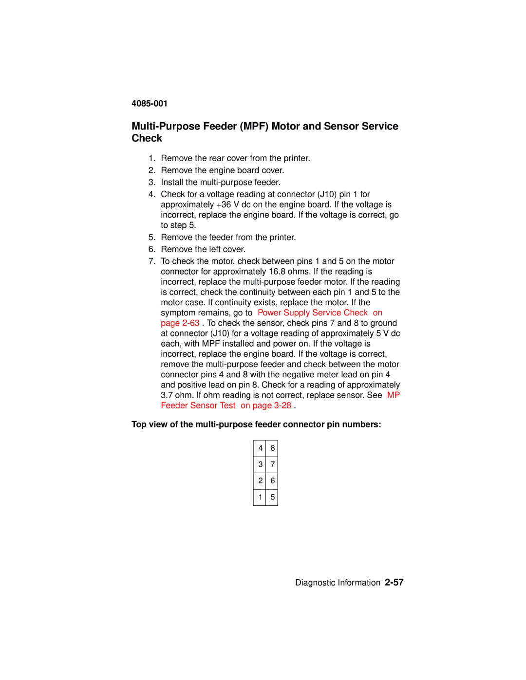 Lexmark Printer, J110 manual Multi-Purpose Feeder MPF Motor and Sensor Service Check 