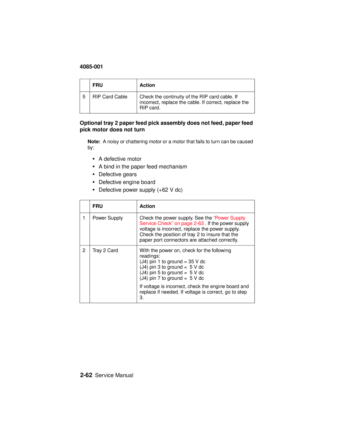 Lexmark J110, Printer manual Check the position of tray 2 to insure that 