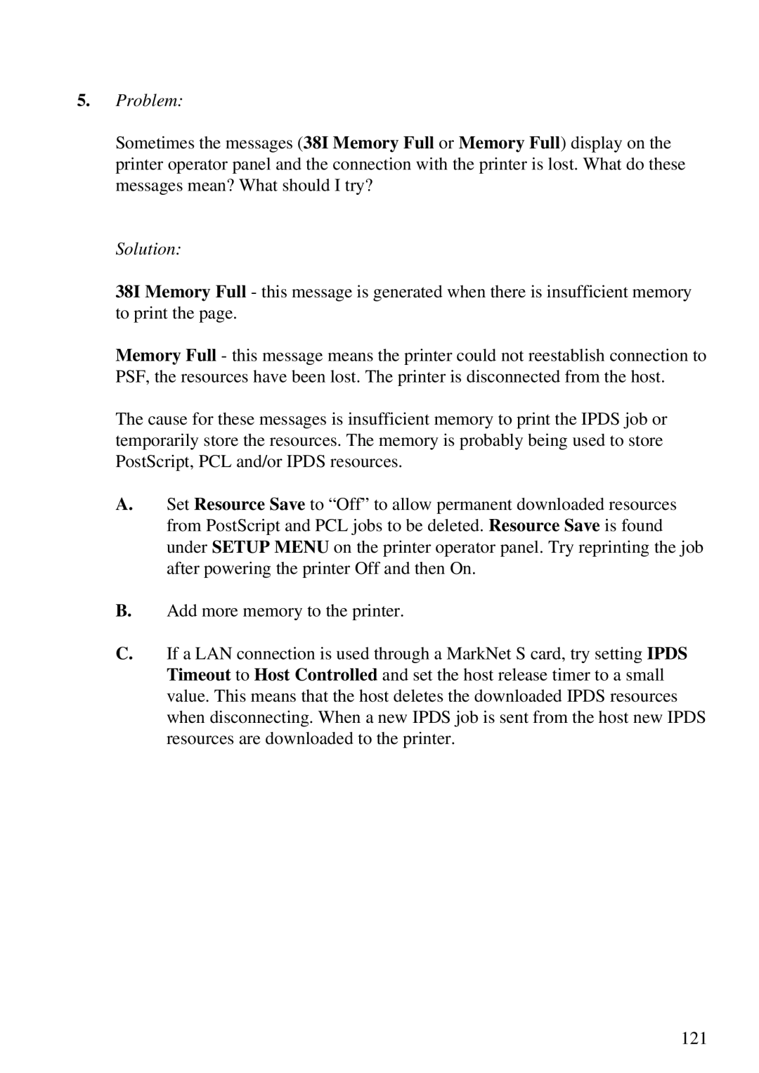 Lexmark Se 3455, K 1220 manual Problem 