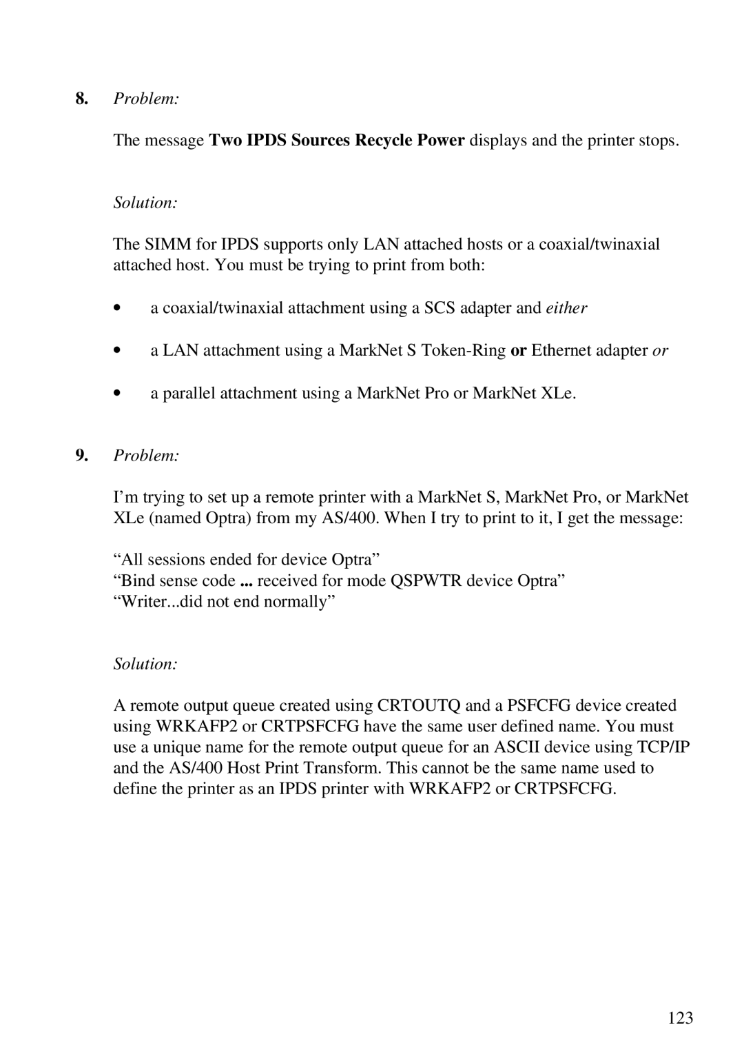 Lexmark Se 3455, K 1220 manual Problem 