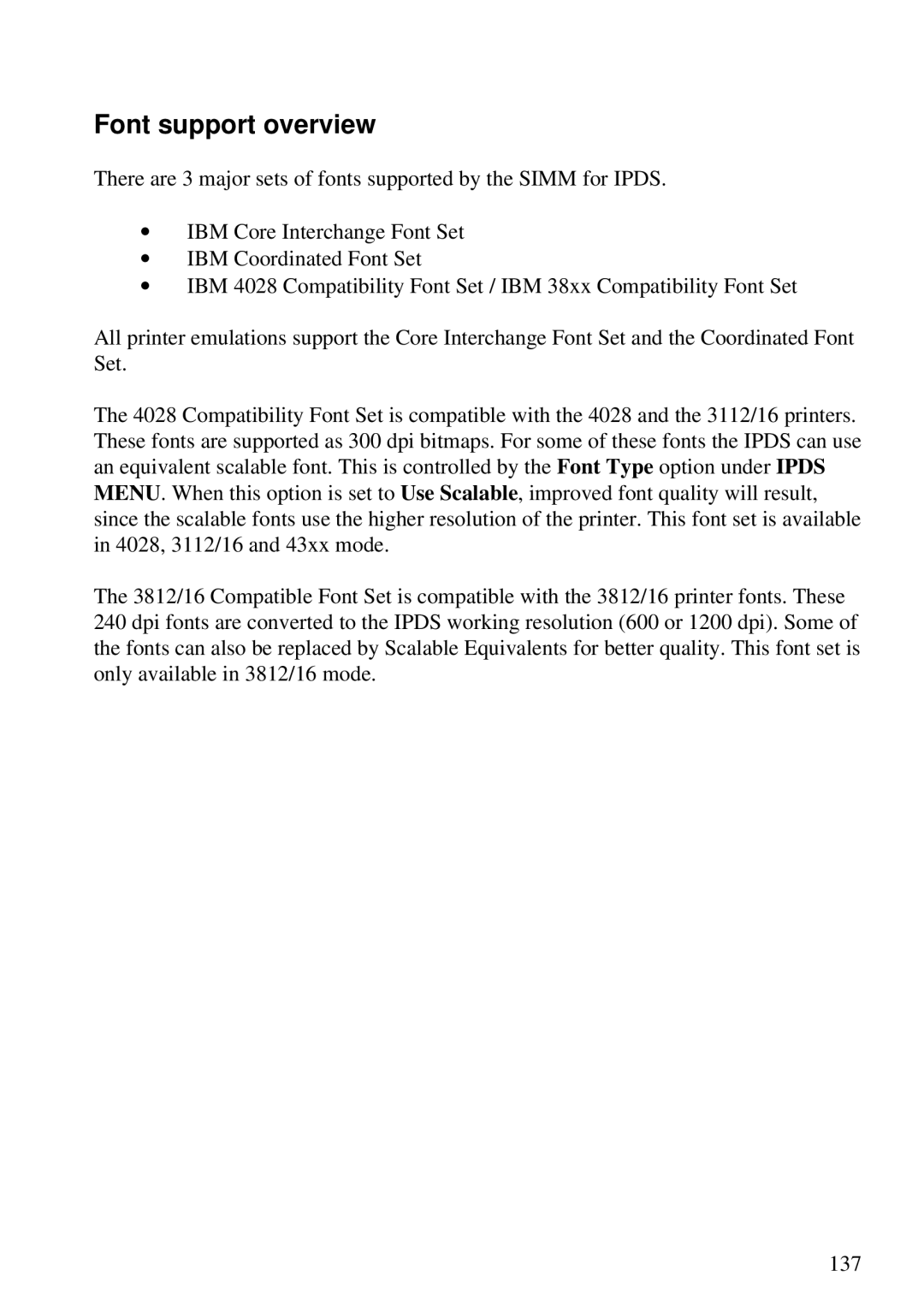 Lexmark Se 3455, K 1220 manual Font support overview 