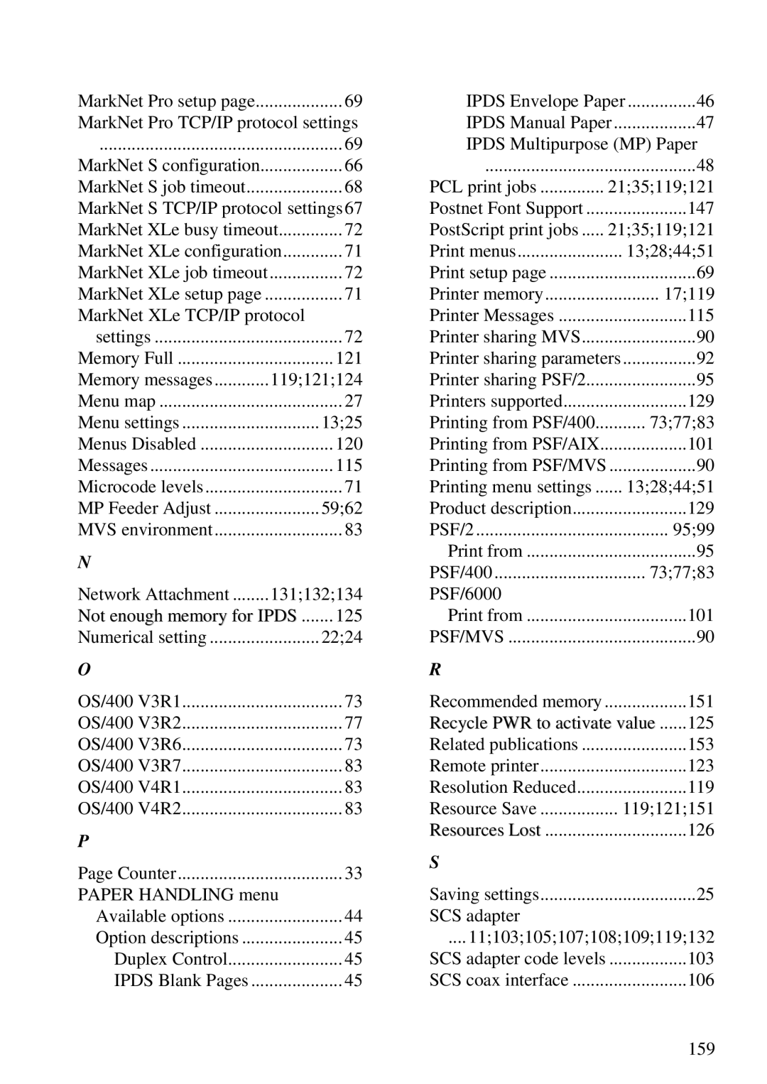 Lexmark Se 3455, K 1220 manual MarkNet Pro TCP/IP protocol settings 