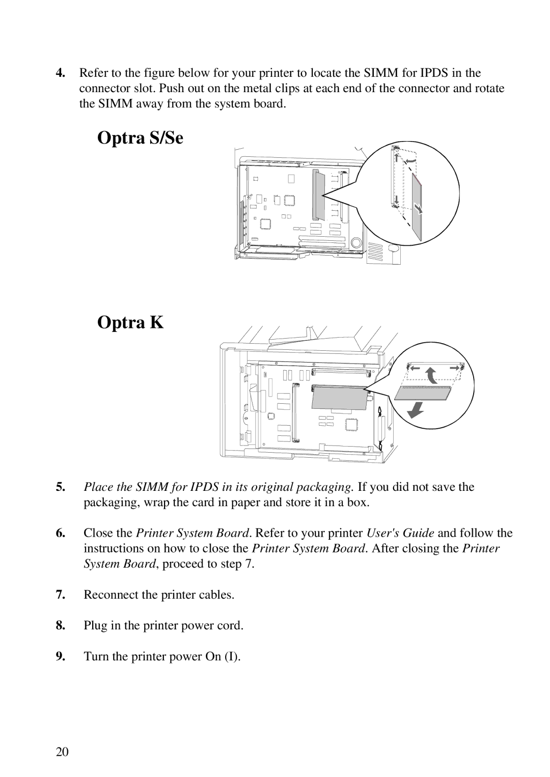 Lexmark K 1220, Se 3455 manual Optra S/Se Optra K 