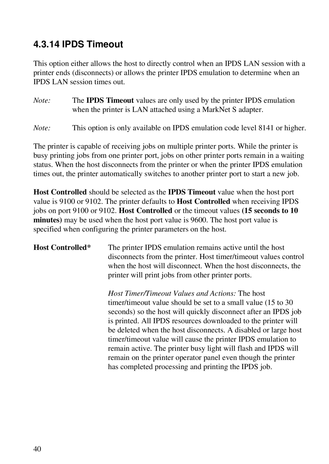 Lexmark K 1220, Se 3455 manual Ipds Timeout 