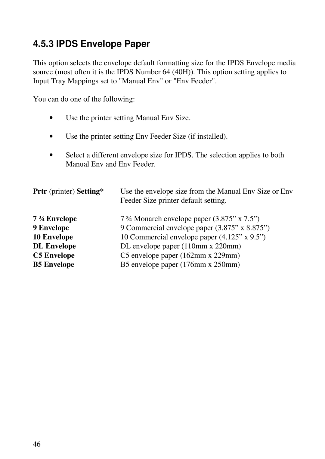 Lexmark K 1220, Se 3455 manual Ipds Envelope Paper 