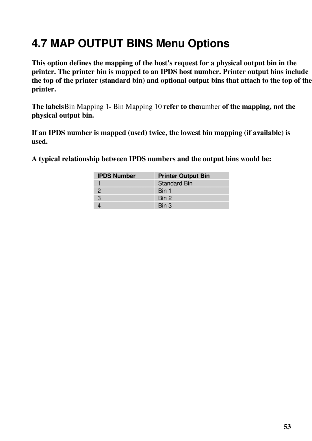 Lexmark Se 3455, K 1220 manual MAP Output Bins Menu Options 