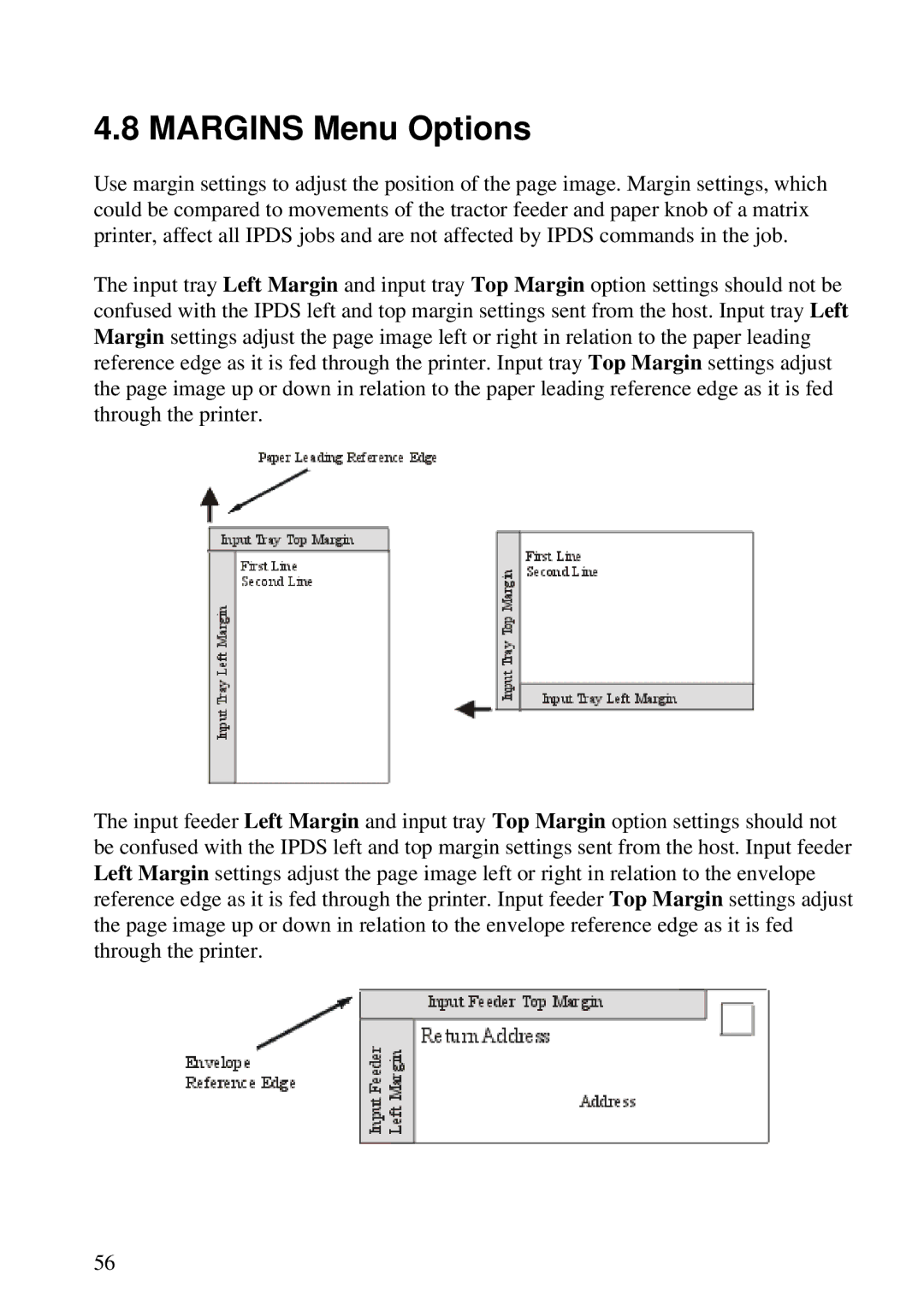 Lexmark K 1220, Se 3455 manual Margins Menu Options 