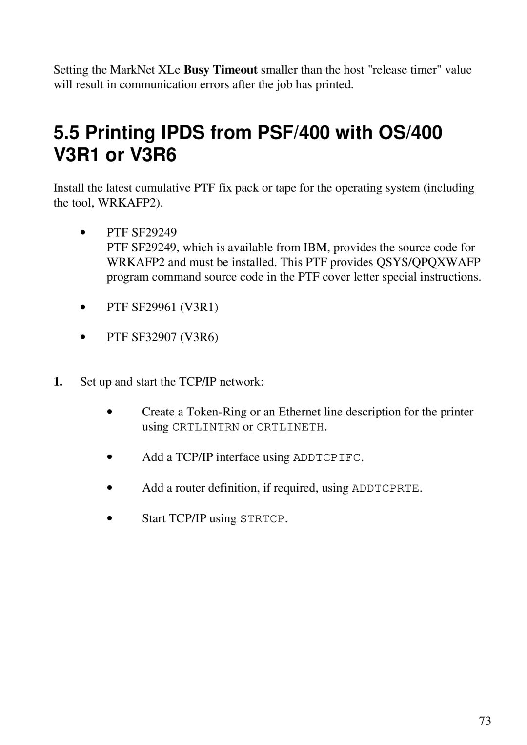 Lexmark Se 3455, K 1220 manual Printing Ipds from PSF/400 with OS/400 V3R1 or V3R6 