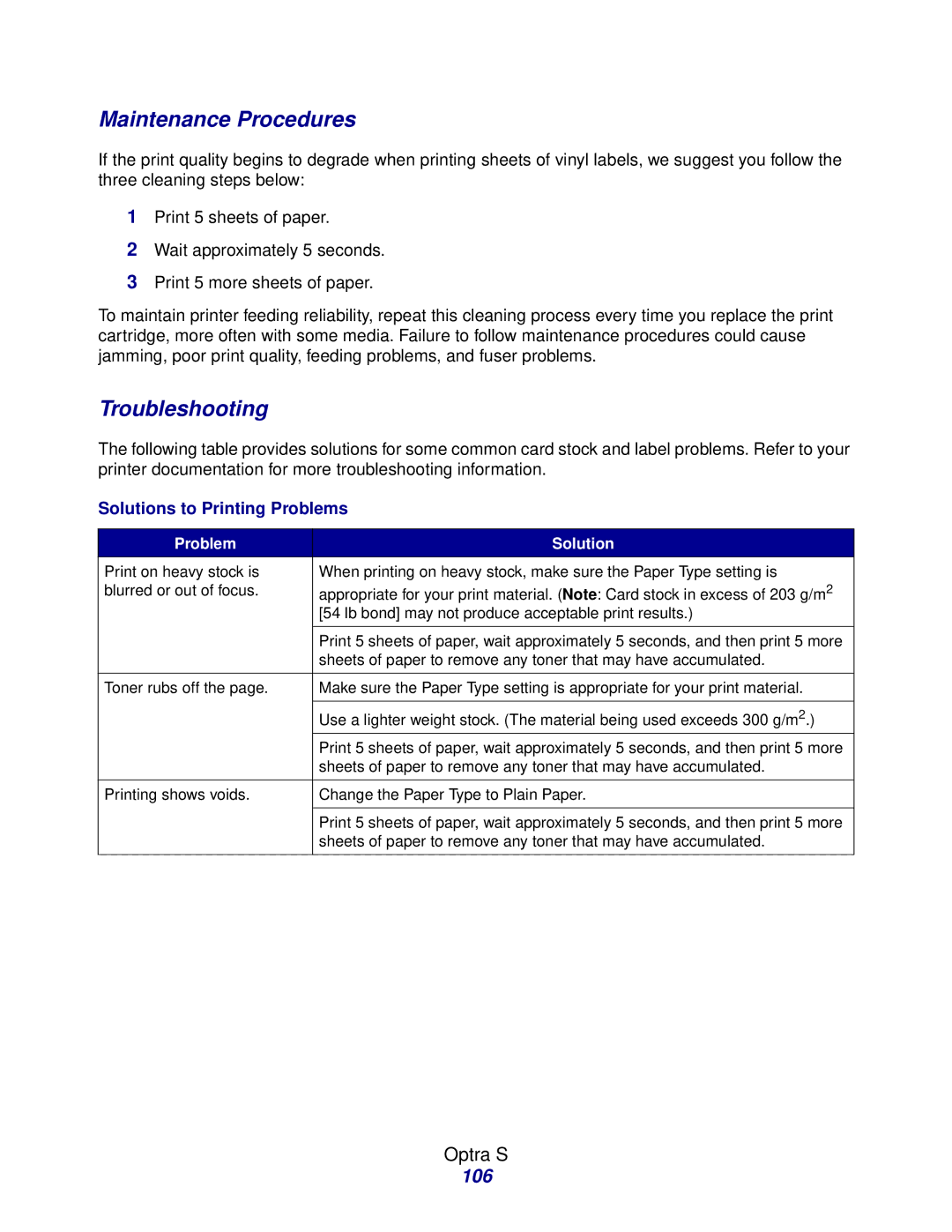 Lexmark Laser Printers manual Maintenance Procedures, 106 