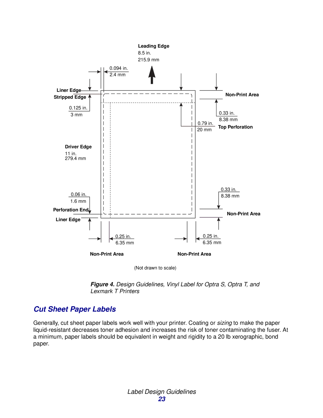 Lexmark Laser Printers manual Cut Sheet Paper Labels 