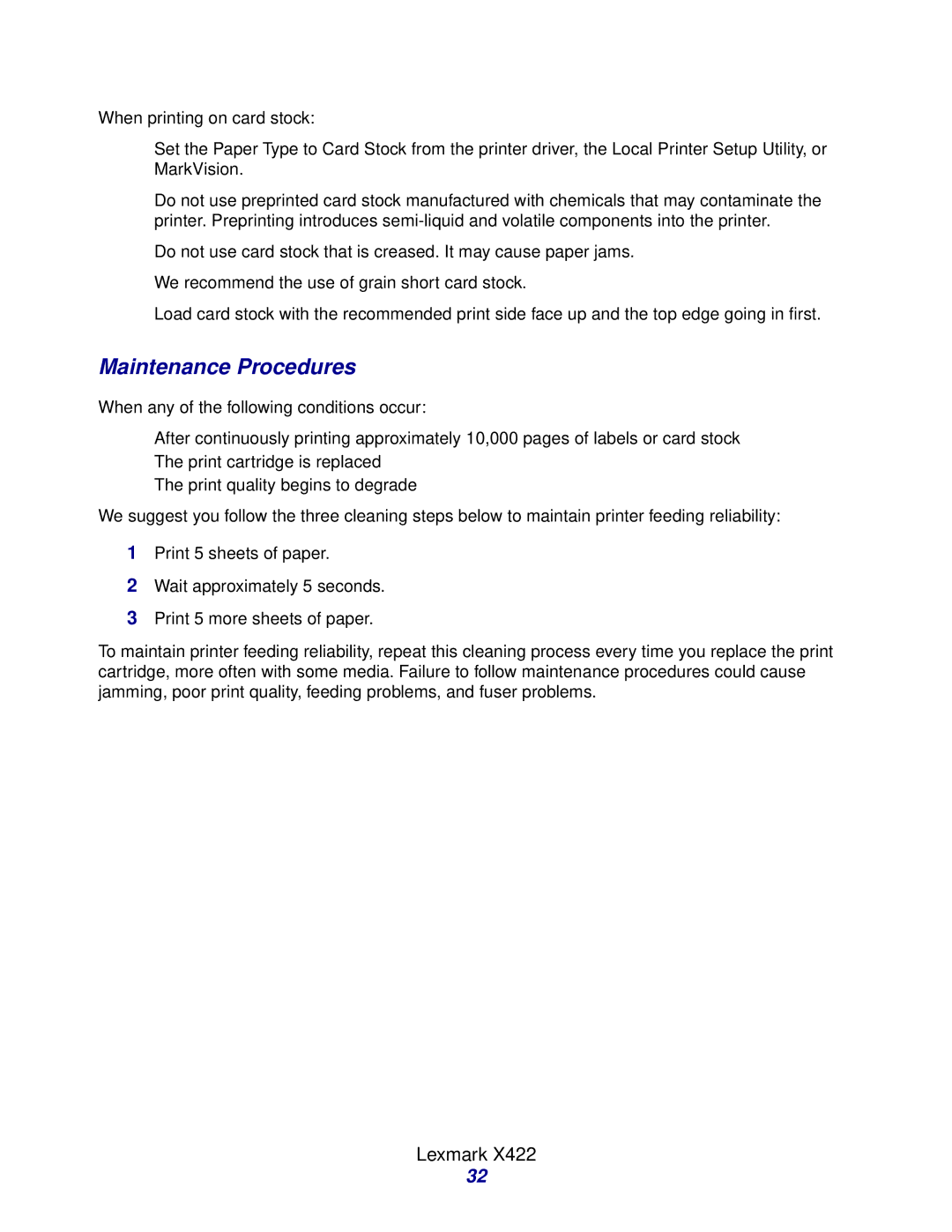 Lexmark Laser Printers manual Maintenance Procedures 