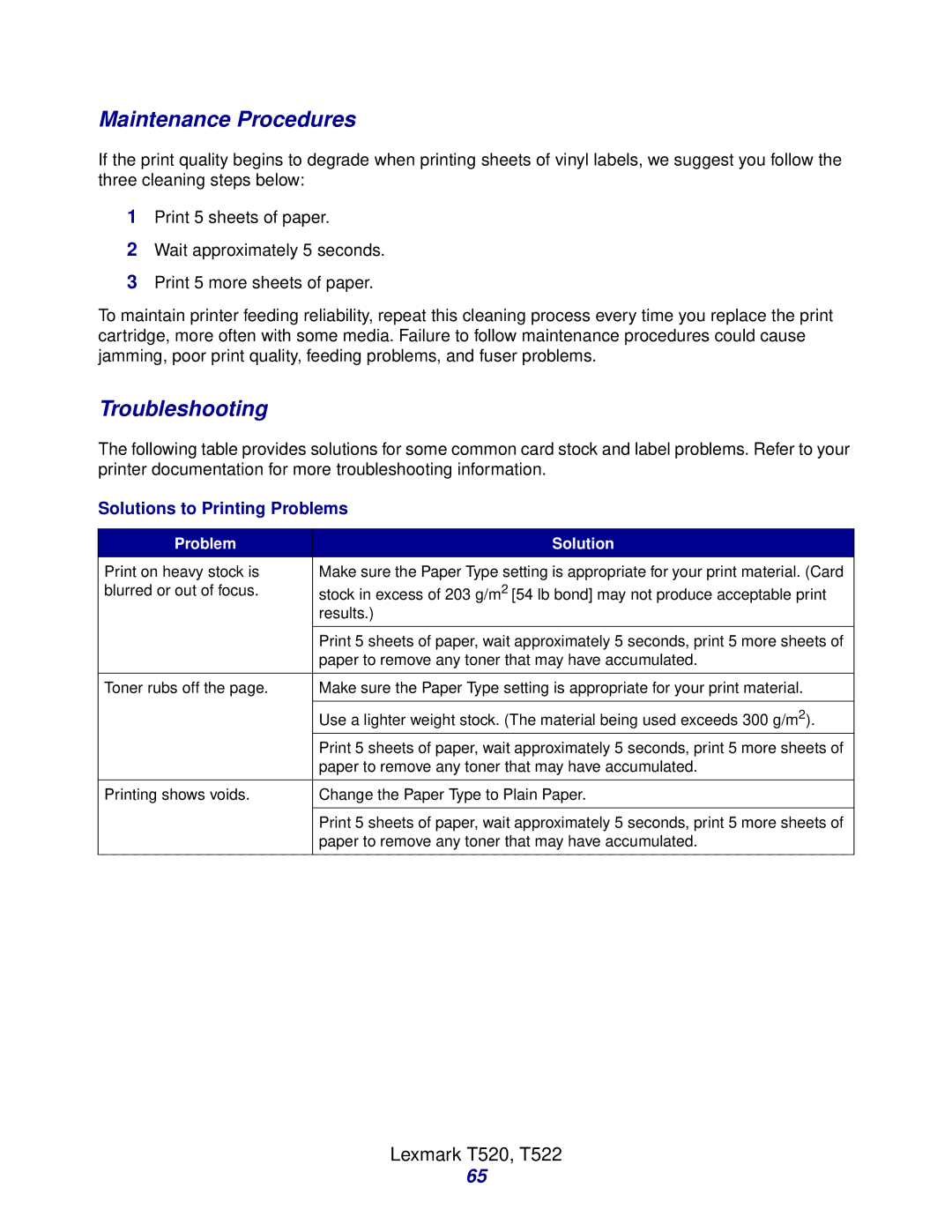 Lexmark Laser Printers manual Maintenance Procedures 