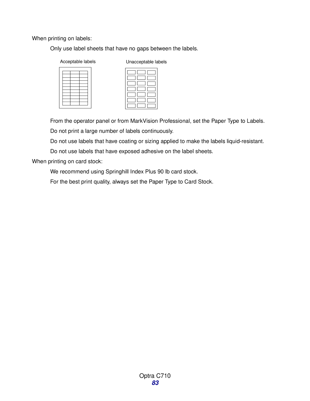 Lexmark Laser Printers manual Optra C710 