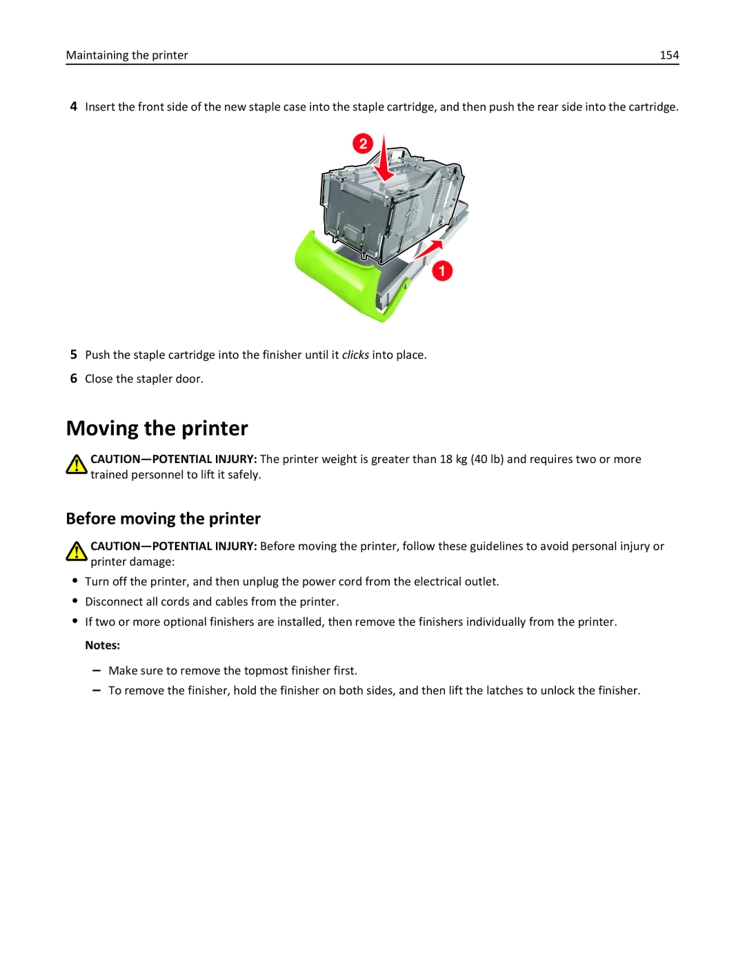 Lexmark M5163DN manual Moving the printer, Before moving the printer 