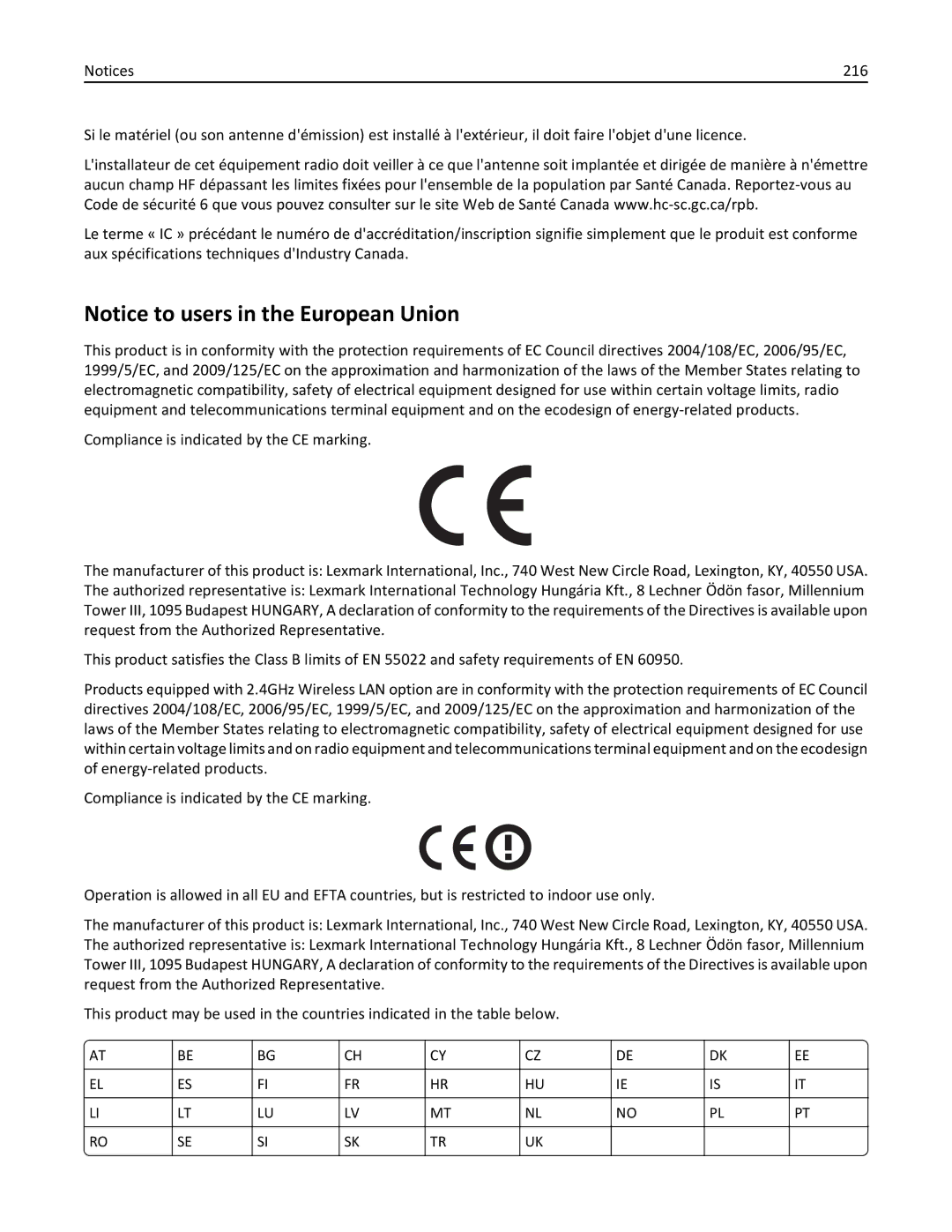 Lexmark M5163DN manual 216 