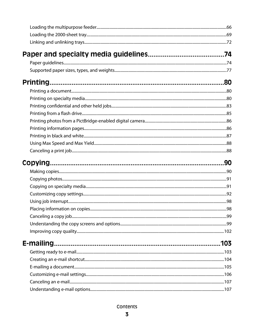 Lexmark MS00855, MS00859, MS00853, MS00850 manual Paper and specialty media guidelines, 103 