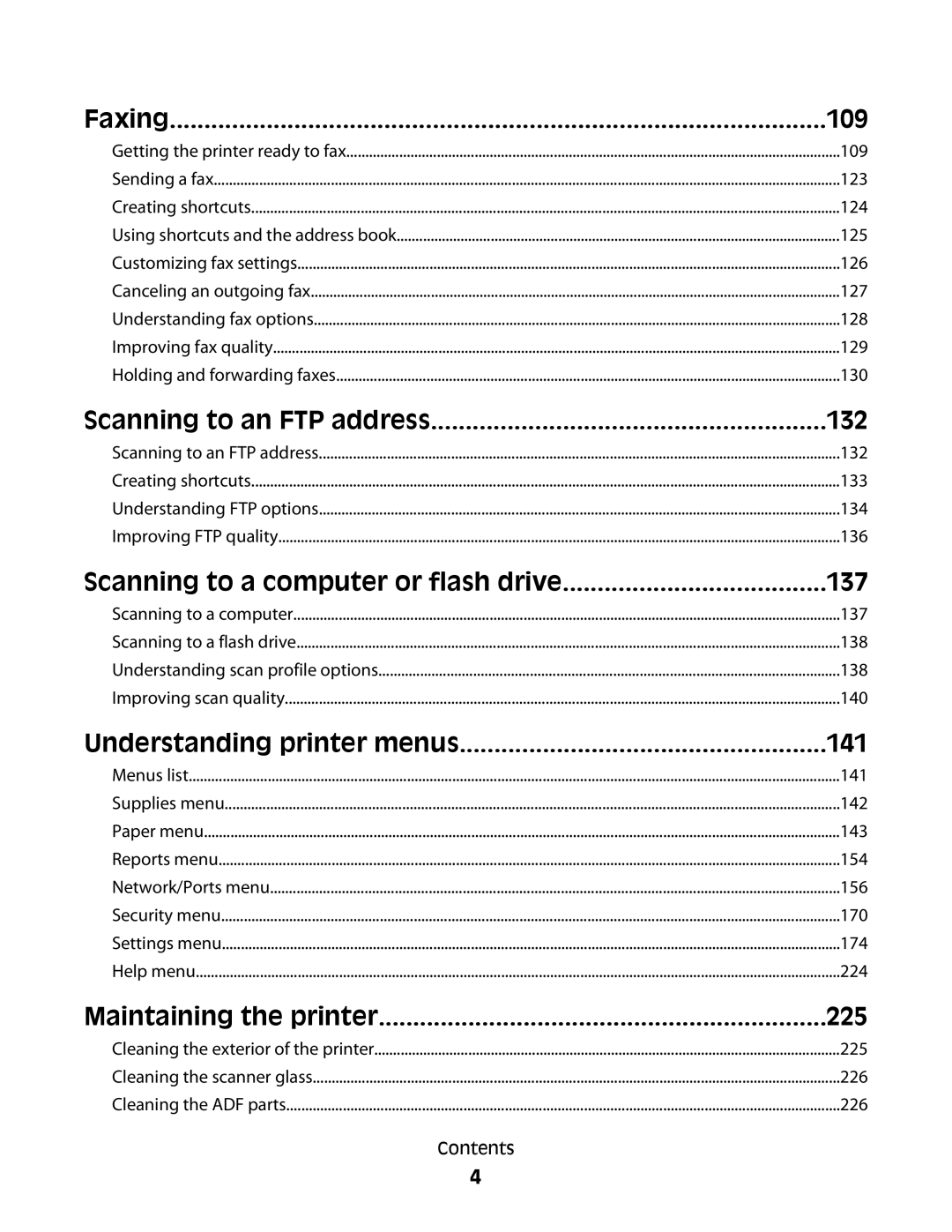 Lexmark MS00859, MS00853, MS00850, MS00855 manual Faxing 109, 132, 137, 141, 225 