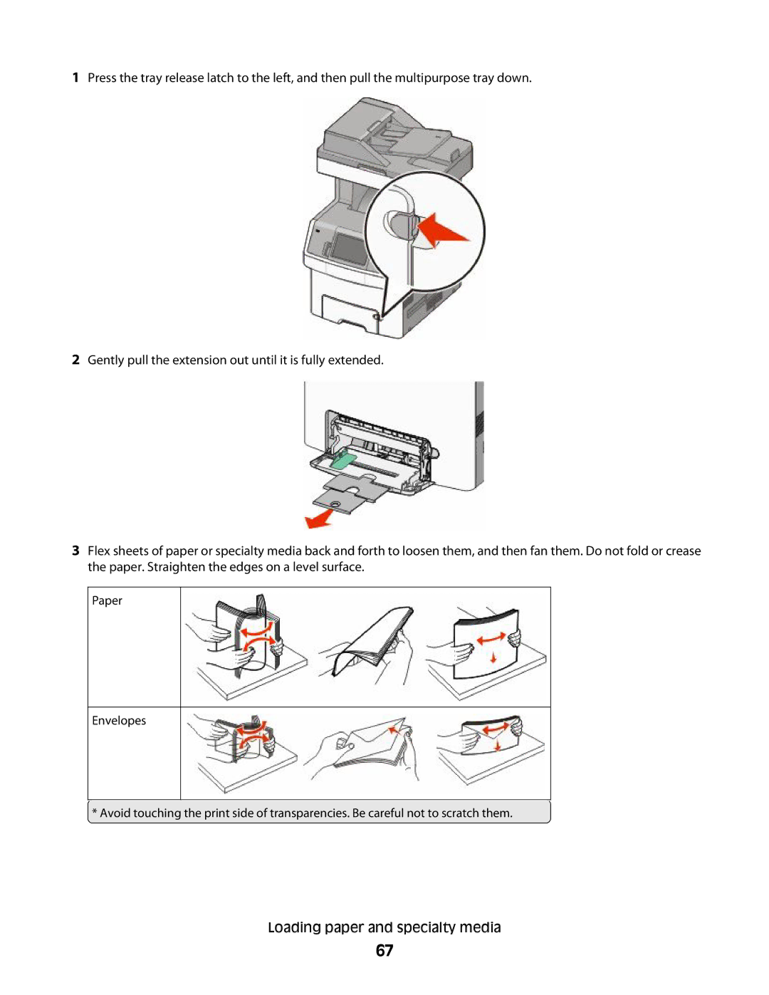 Lexmark MS00855, MS00859, MS00853, MS00850 manual Loading paper and specialty media 