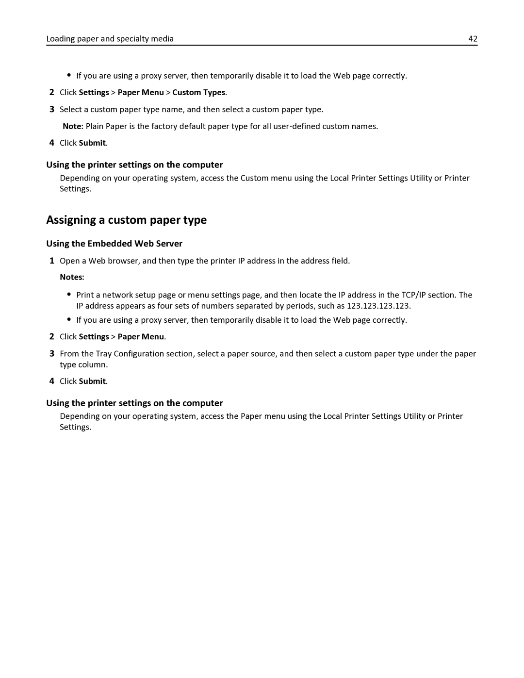 Lexmark 35S0150, 35S0200, MS410DN manual Assigning a custom paper type 