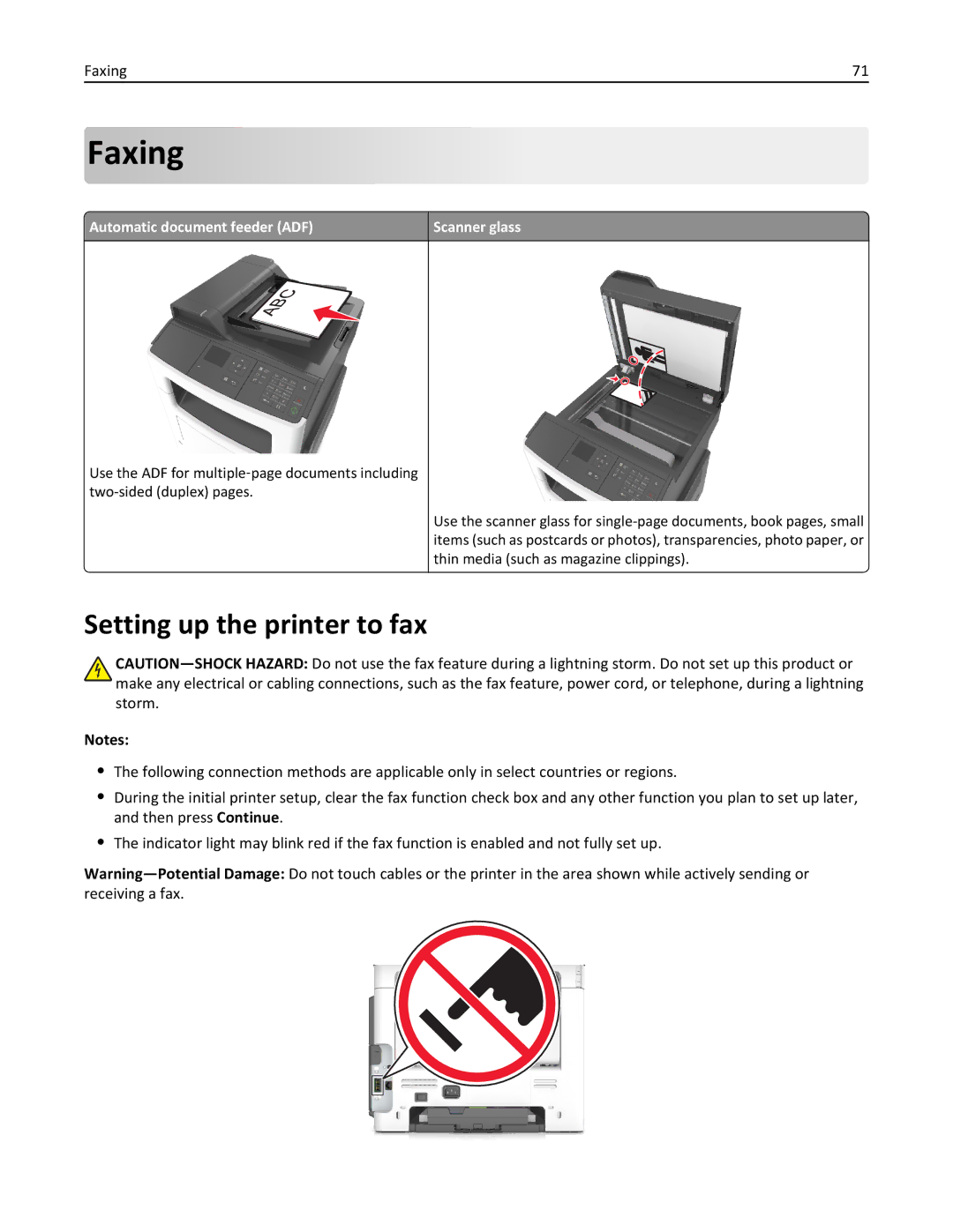 Lexmark MX310 manual Faxing, Setting up the printer to fax 