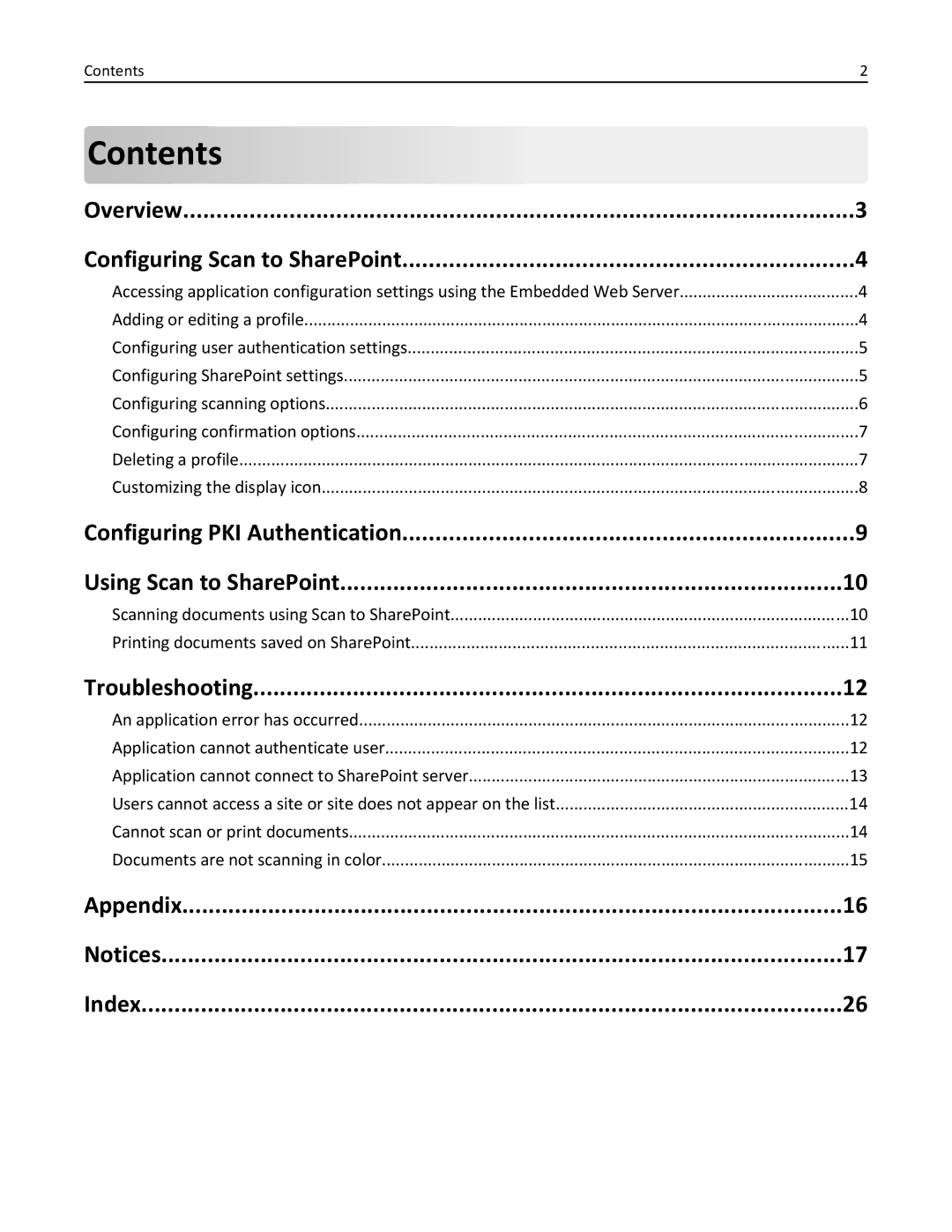 Lexmark MX6500E manual Contents 