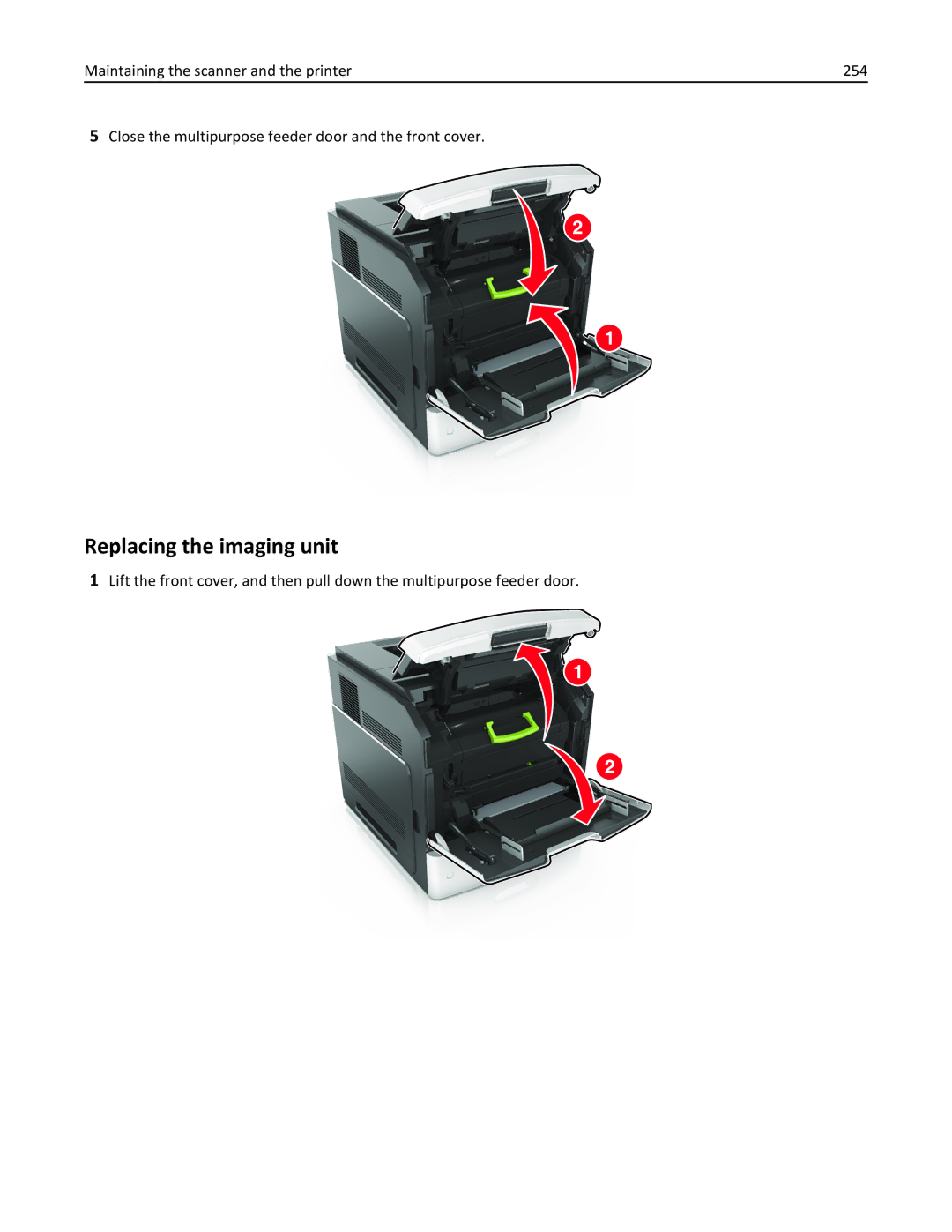 Lexmark MX6500E manual Replacing the imaging unit 