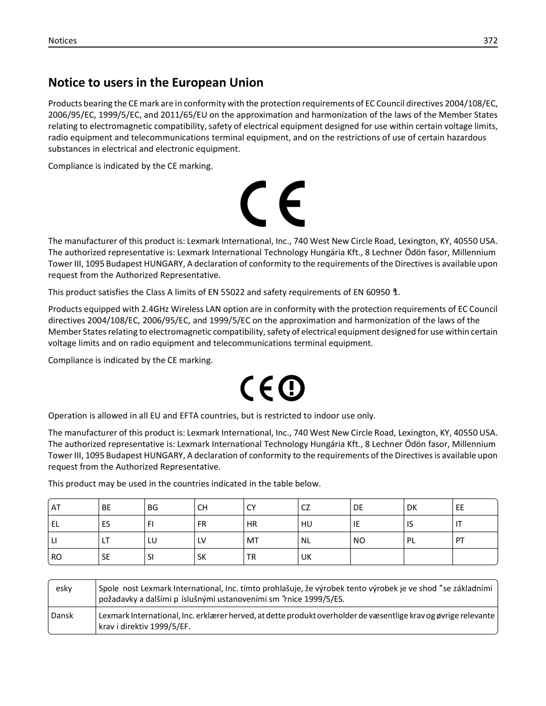 Lexmark MX6500E manual 372 