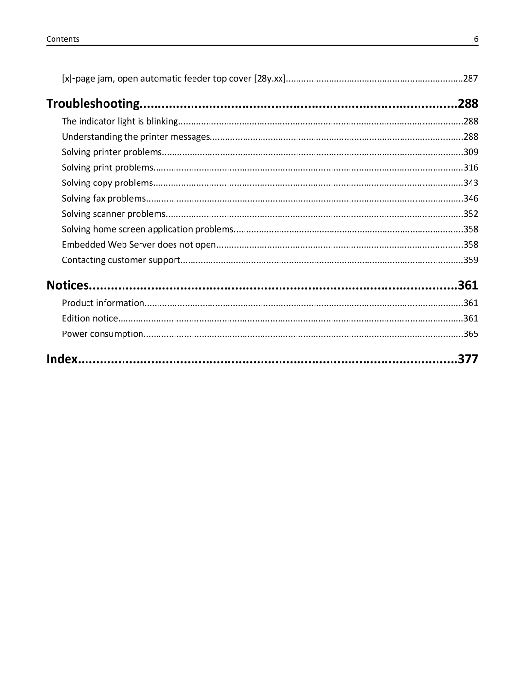 Lexmark MX6500E manual Troubleshooting, Index 