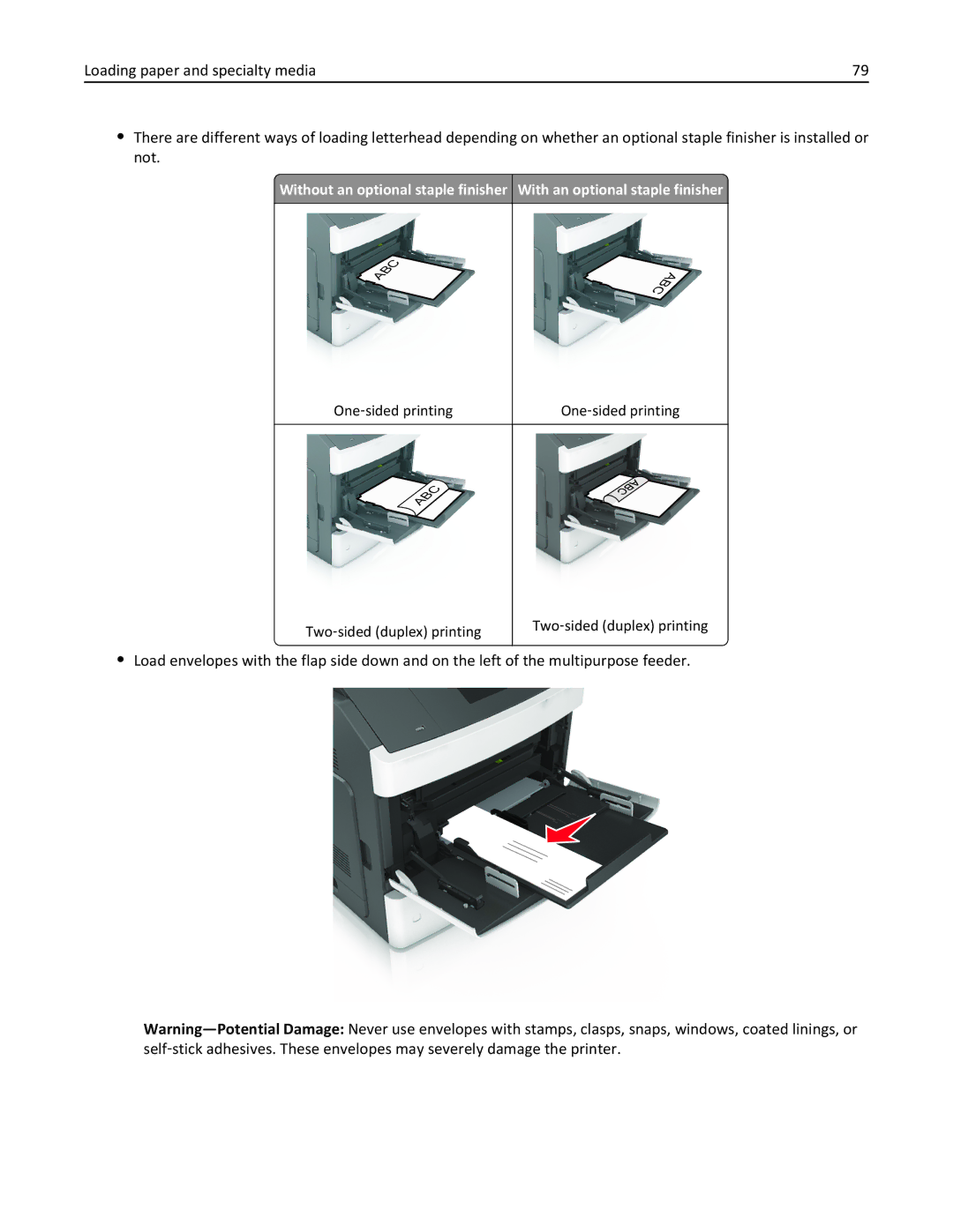 Lexmark MX6500E manual Two ‑sided duplex printing 