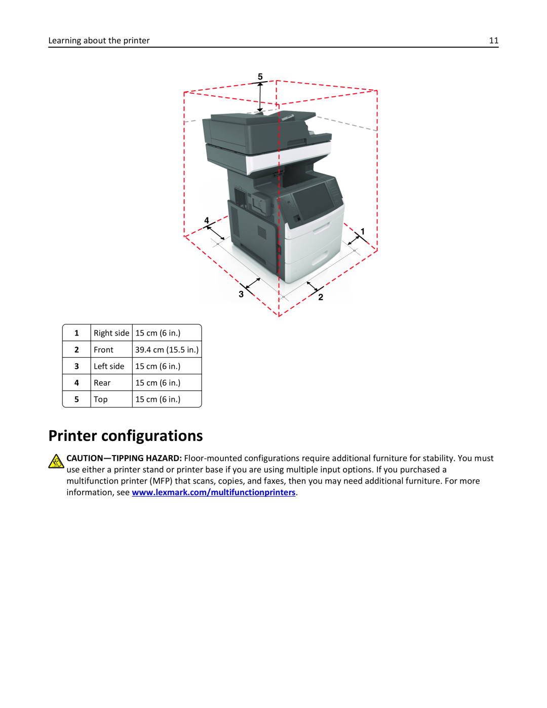 Lexmark MX710DHE, 24T7310, 237, 037 manual Printer configurations, Learning about the printer 