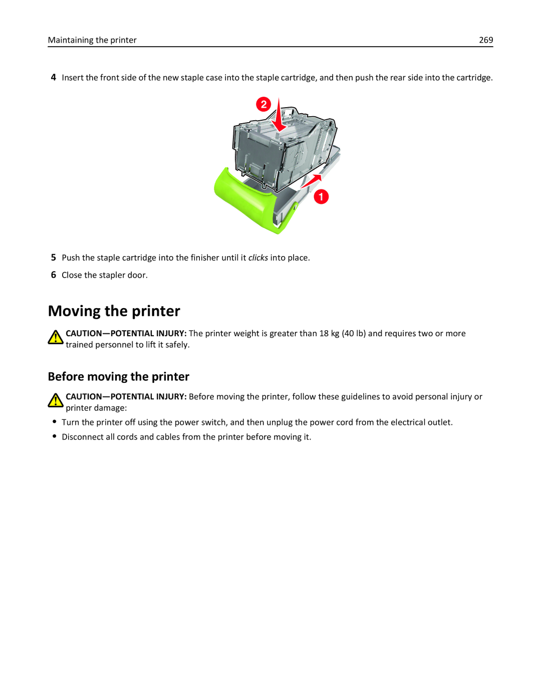 Lexmark 836, MX810DFE, 24T0041 manual Moving the printer, Before moving the printer 