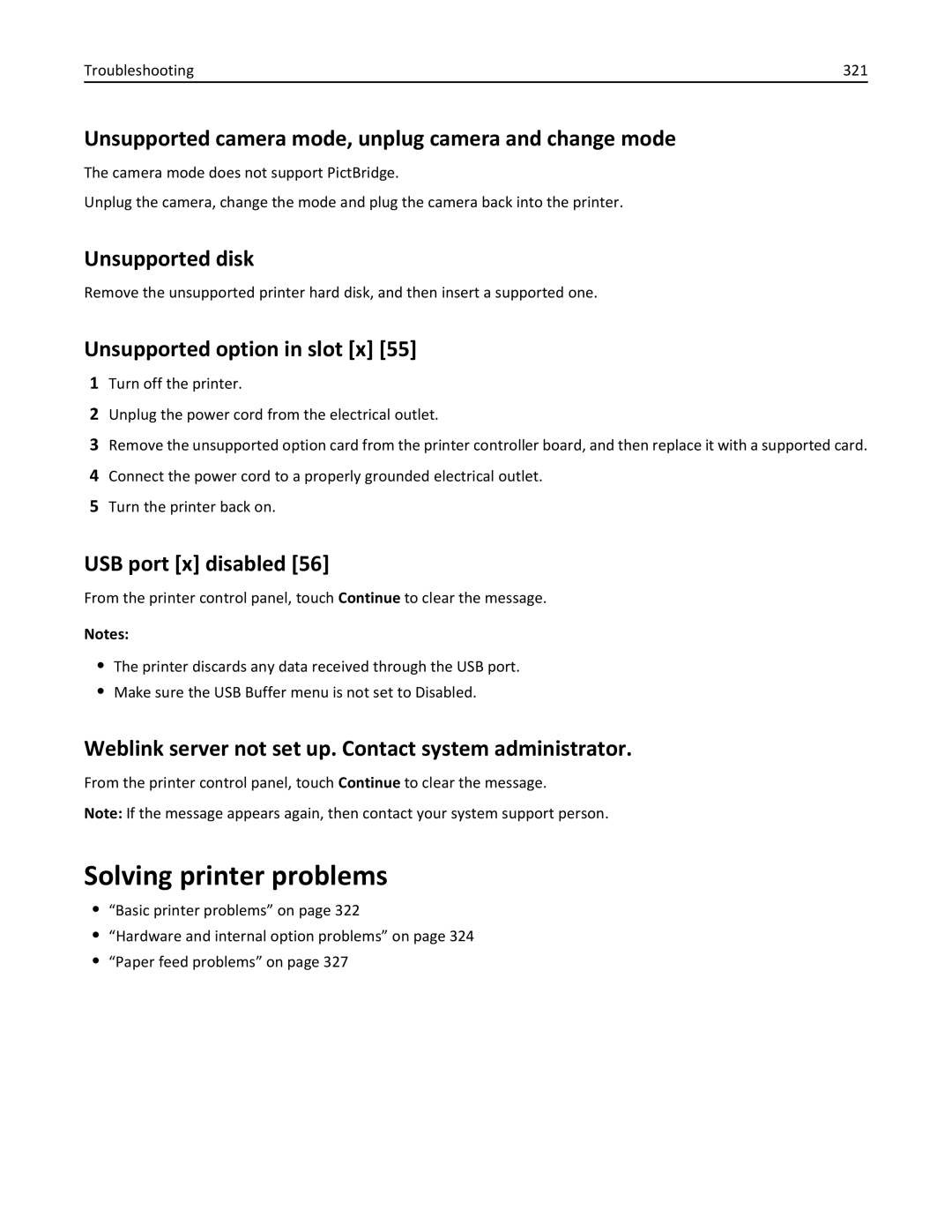 Lexmark 836, MX810DFE, 24T0041 manual Solving printer problems 