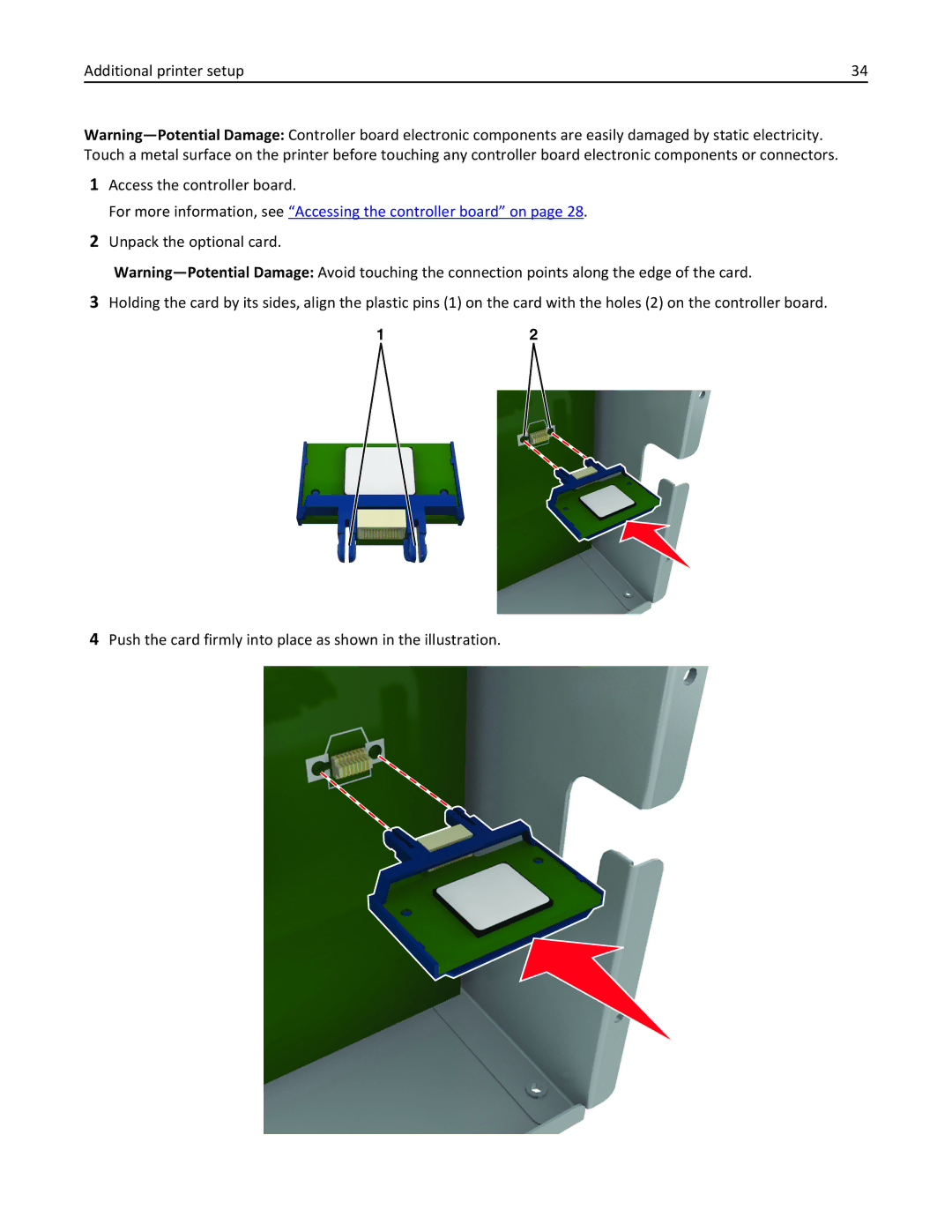 Lexmark MX810DFE, 836, 24T0041 manual Additional printer setup Access the controller board 