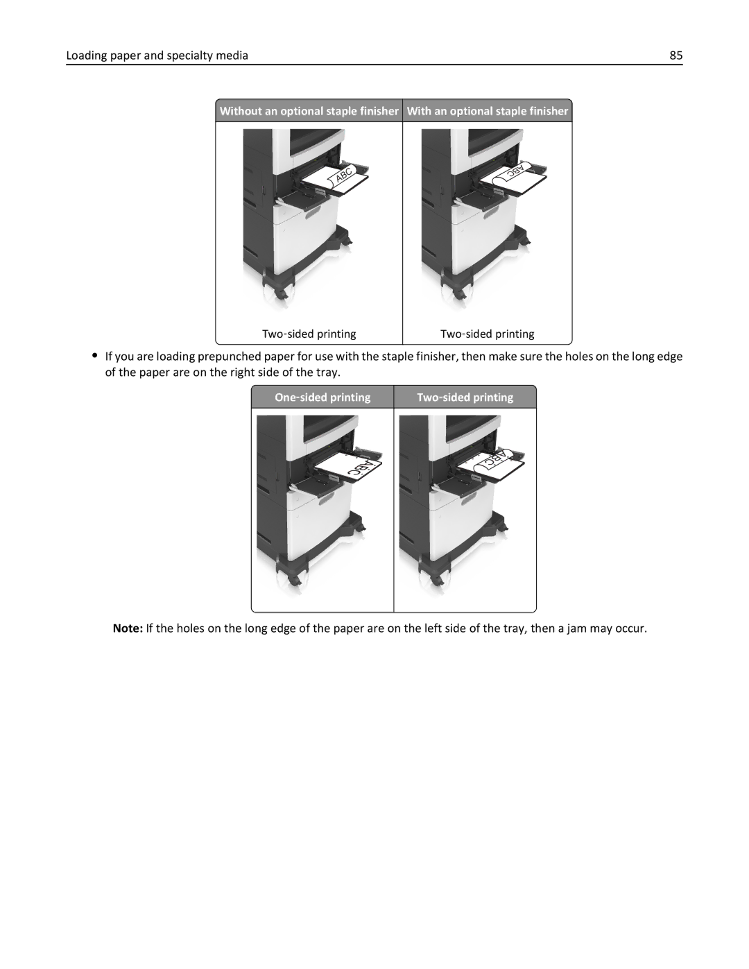 Lexmark 836, MX810DFE, 24T0041 manual Loading paper and specialty media 