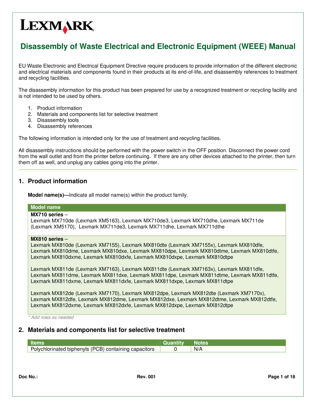 Lexmark MX710DE, MX711DTHE, MX711DE, 24T7406, 24T7401, 24TT204 manual Users Guide, June 