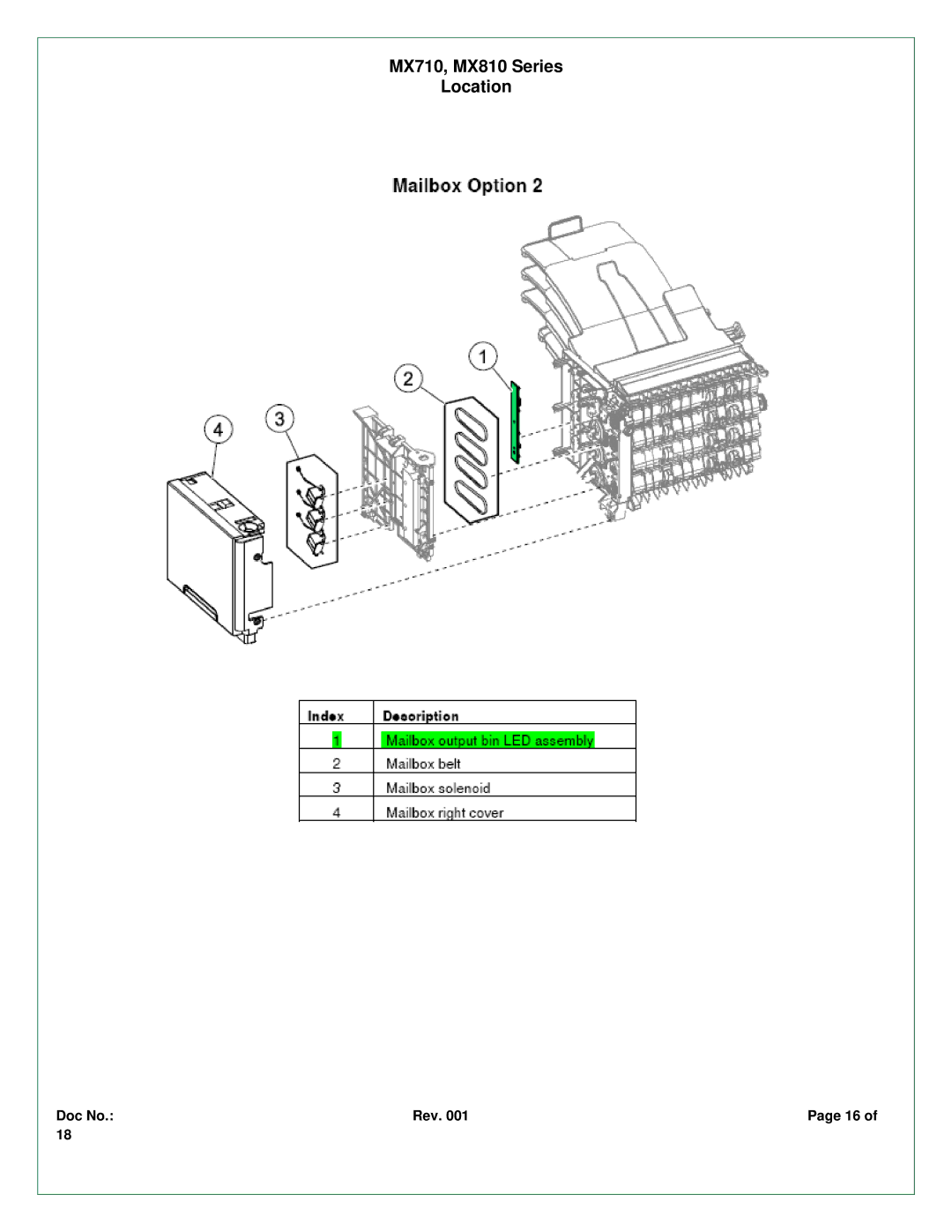 Lexmark MX810DFE, MX810DPE, MX810DE, MX711DTHE, MX810DME, MX810DTME, MX810DTFE, MX810DTE, MX810DXE MX710, MX810 Series Location 