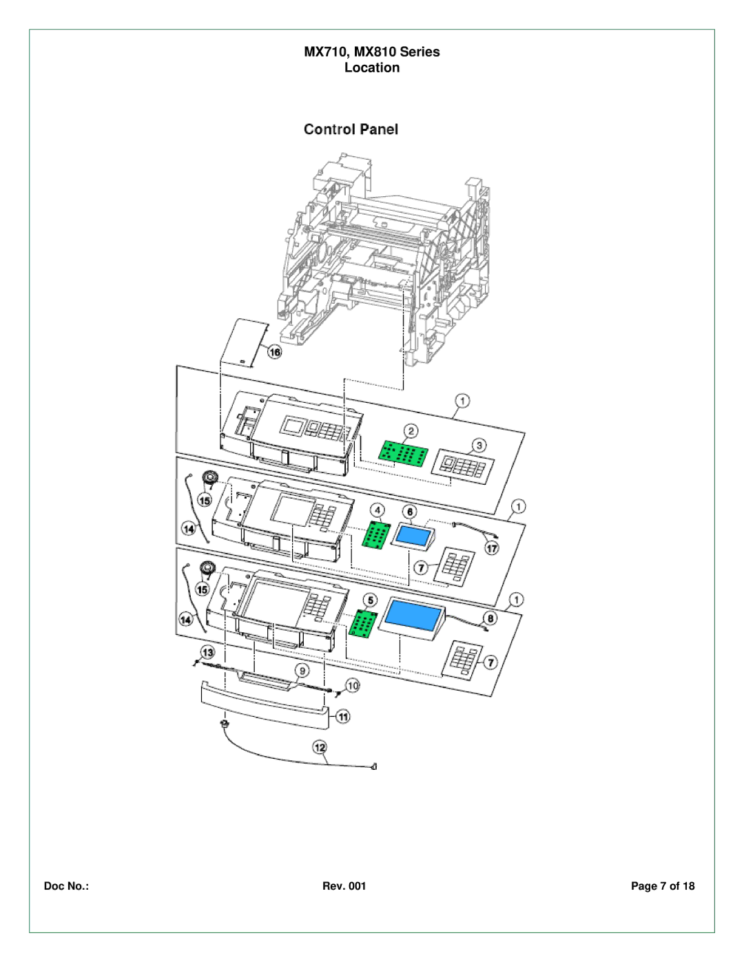 Lexmark MX810DTE, MX810DPE, MX810DFE, MX810DE, MX711DTHE, MX810DME, MX810DTME, MX810DTFE, MX810DXE MX710, MX810 Series Location 