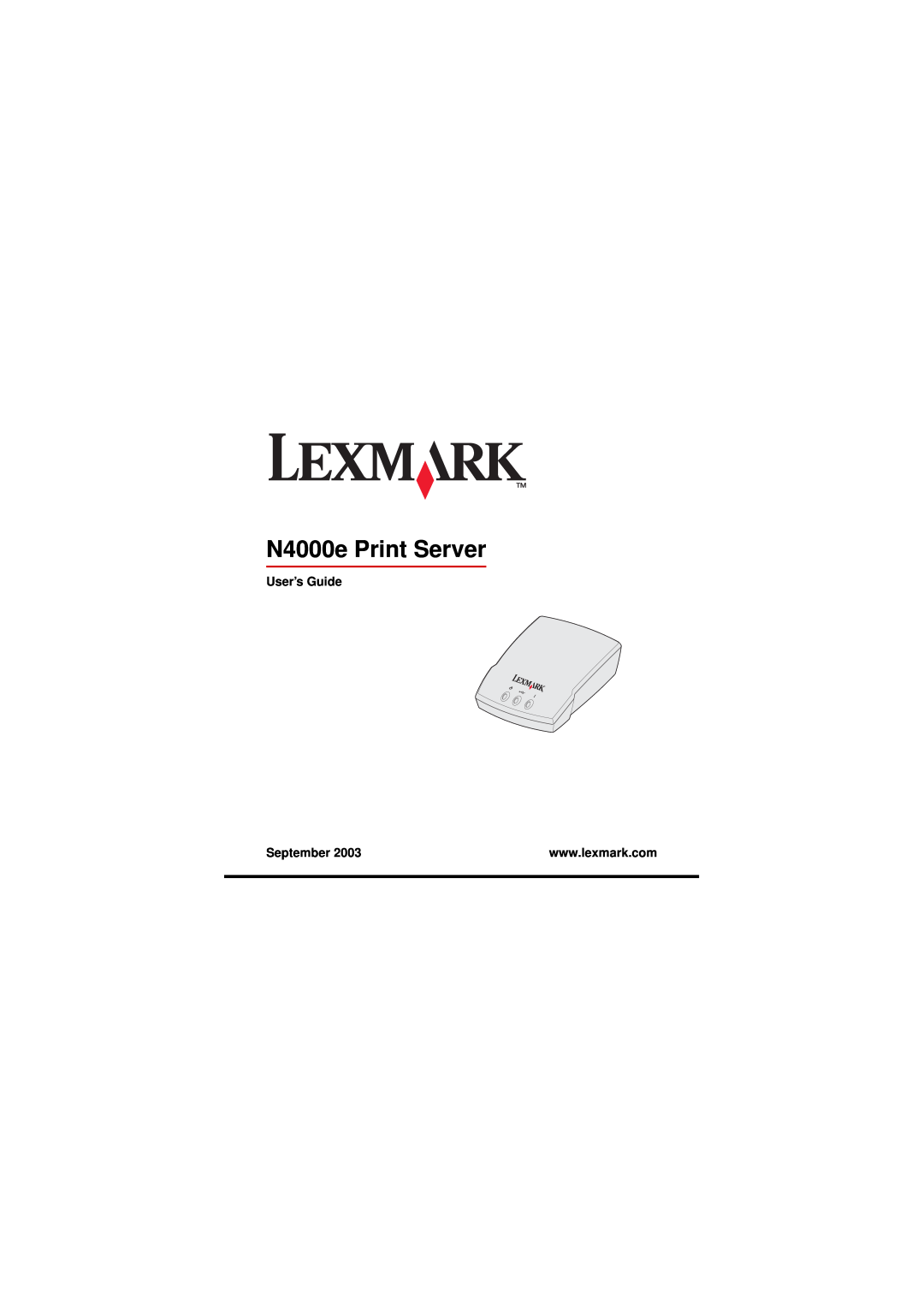 Lexmark manual N4000e Print Server, User’s Guide, September 