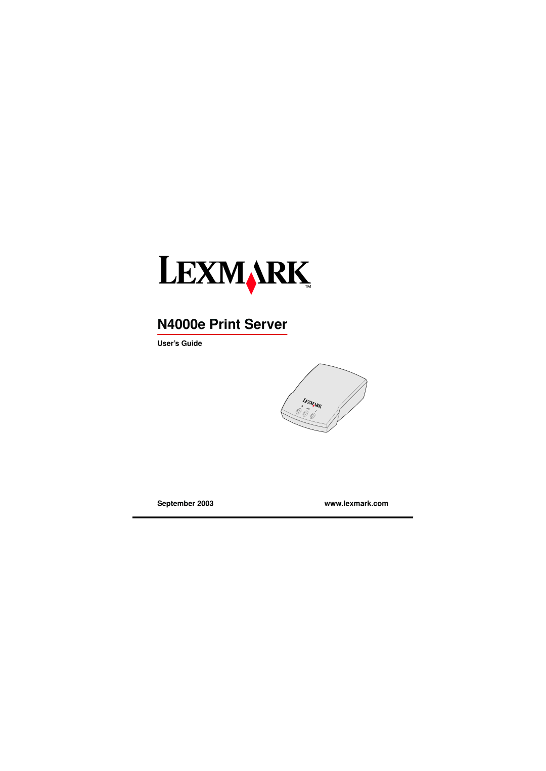 Lexmark manual N4000e Print Server 