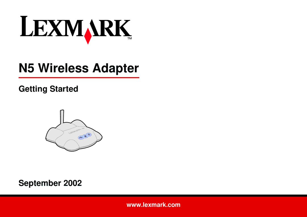 Lexmark manual N5 Wireless Adapter 