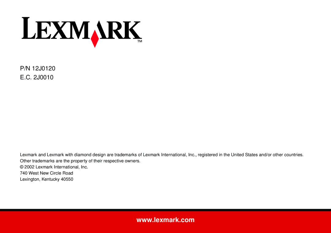 Lexmark N5 manual 12J0120 J0010 