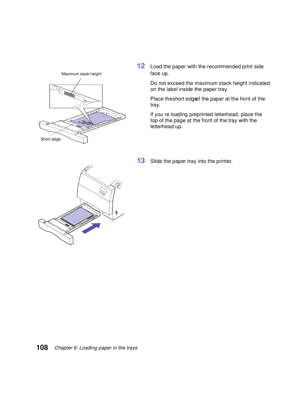 Lexmark Optra C710 manual Load the paper with the recommended print side face up 