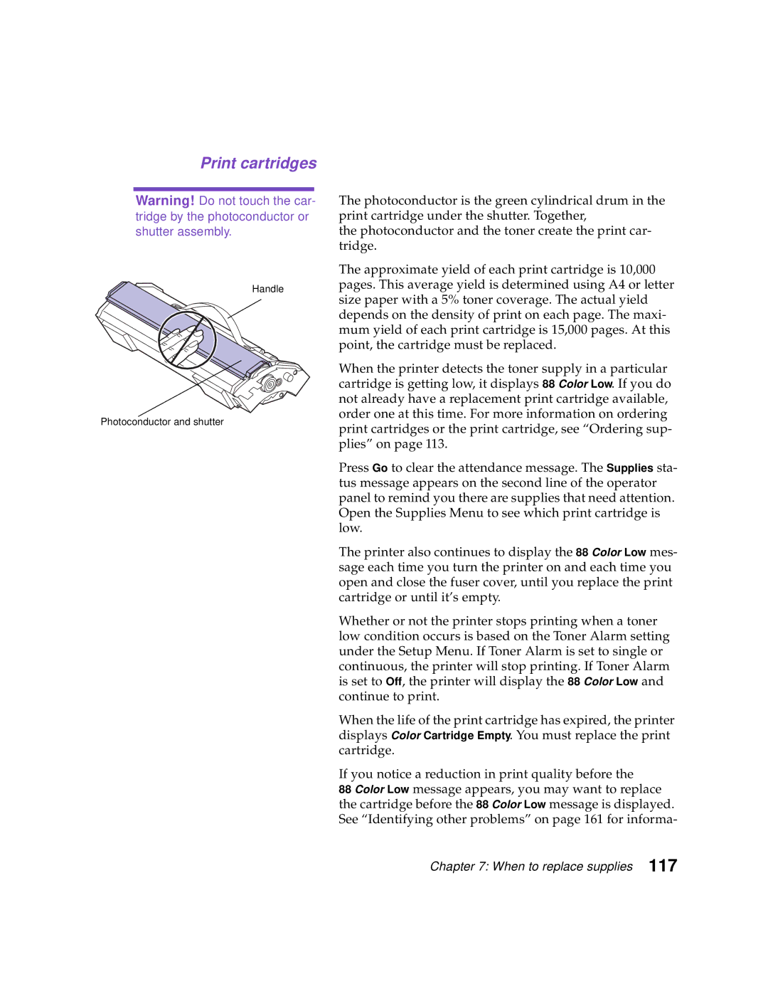 Lexmark Optra C710 manual Print cartridges 