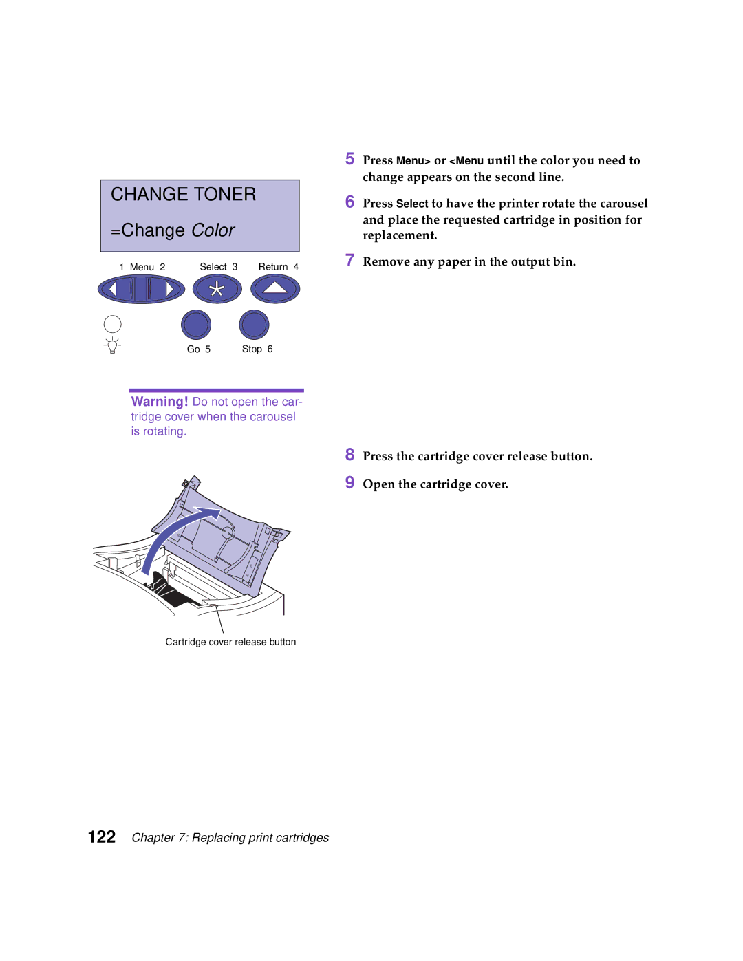 Lexmark Optra C710 manual =Change Color 