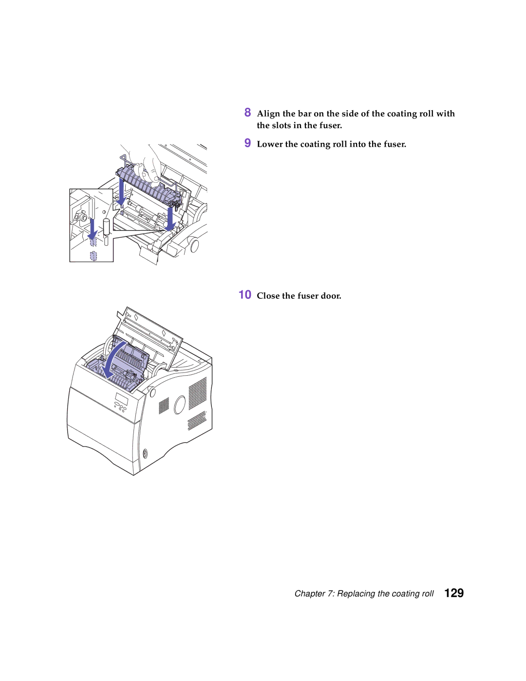 Lexmark Optra C710 manual Replacing the coating roll 