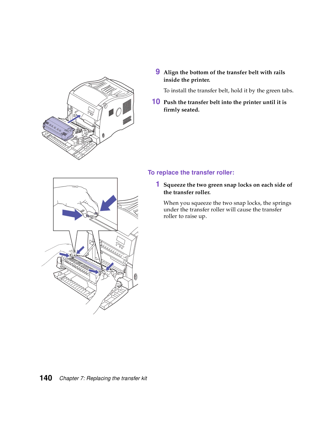 Lexmark Optra C710 manual To replace the transfer roller 