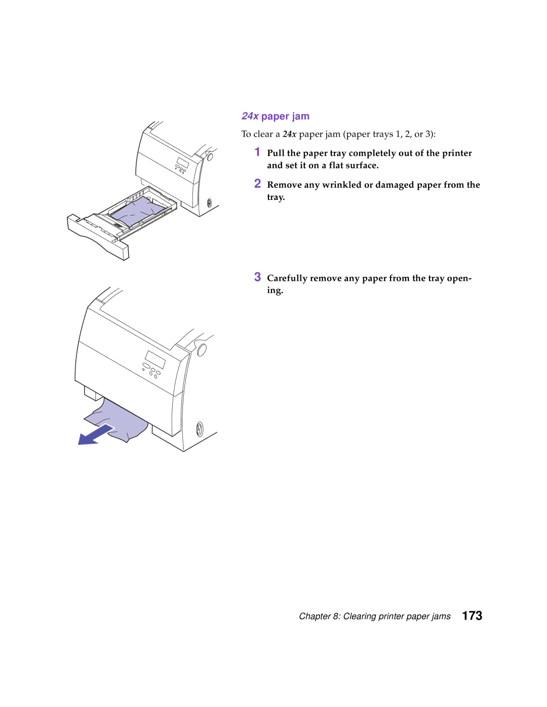 Lexmark Optra C710 manual 24x paper jam 